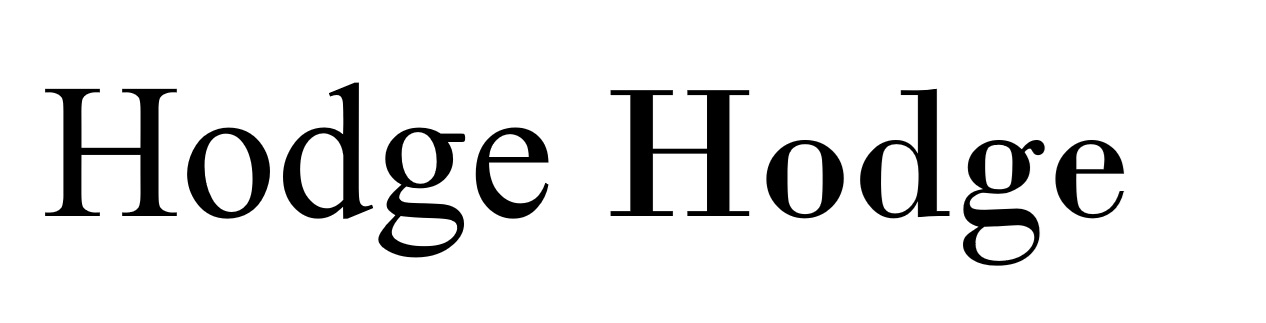 The words "Hodge Hodge" are written in a large, serif font in black text on a white background. The second "Hodge" appears slightly bolder or heavier than the first.
